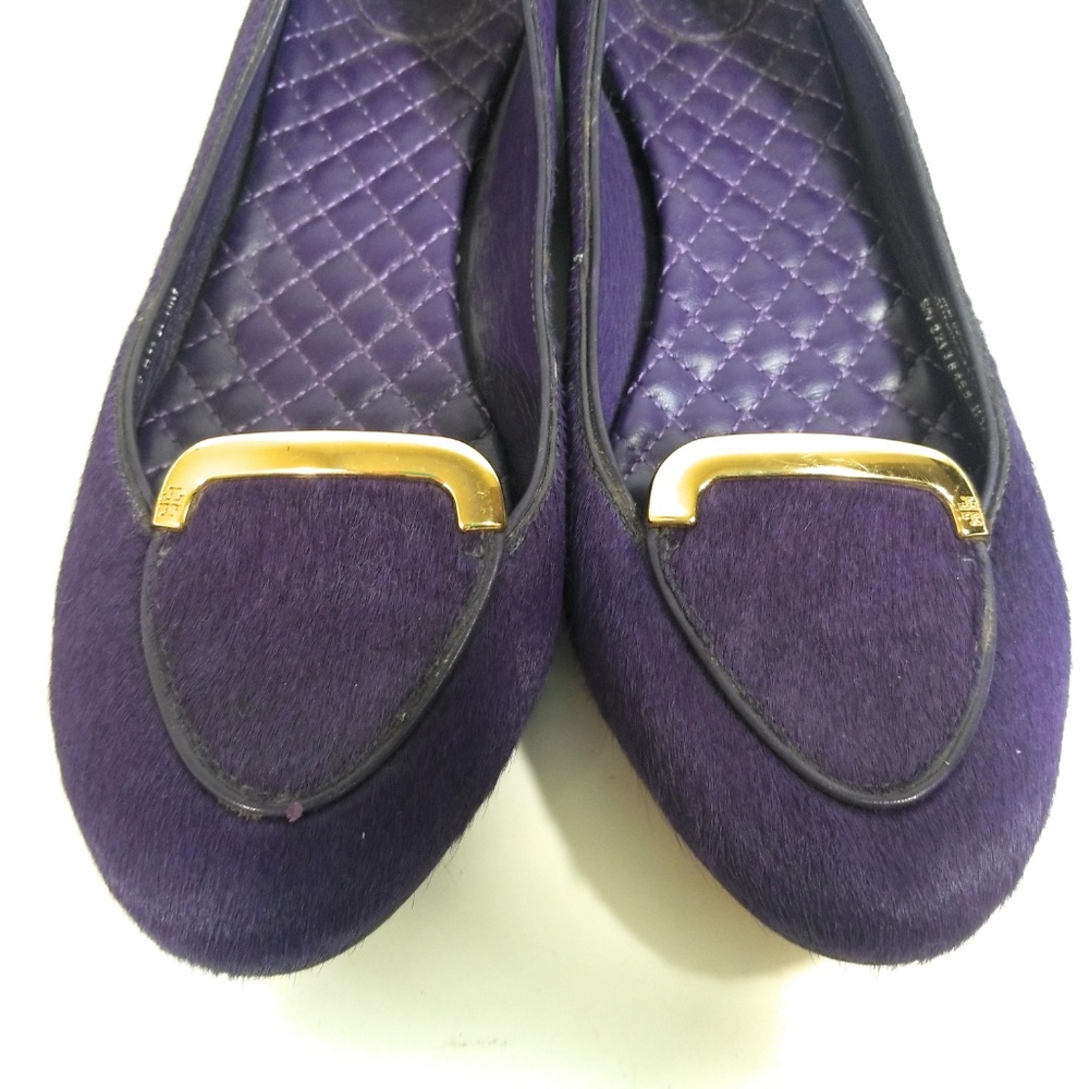 Tory Burch Jess Women Purple Calf Hair Loafers 8 M - Picture 4 of 8